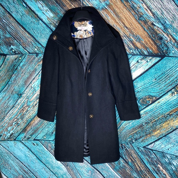 Eliza J Wool Blend Topper Coat, Black Size S - Picture 5 of 10